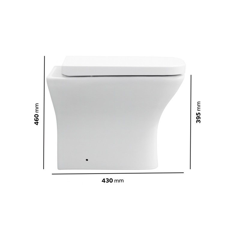 Back to Wall Rimless Comfort Height Toilet with Soft Close Seat - Austin