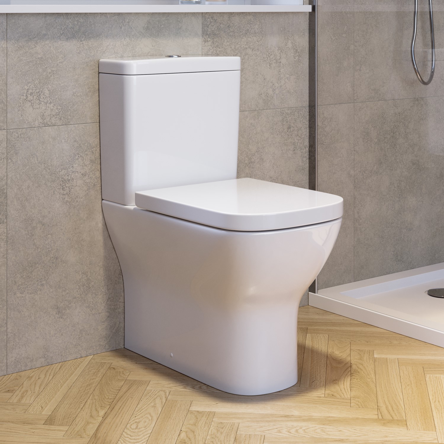Close Coupled Rimless Closed Back Toilet Soft Close Seat