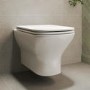 Wall Hung Rimless Toilet with Soft Close Seat, Chrome Pneumatic Flush Plate, 820mm Frame & Cistern – Palma