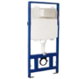 Wall Hung Toilet, 1160mm Pneumatic Frame & Cistern & Gunmetal Grey Flush  - Austin