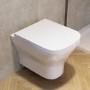 Wall Hung Rimless Toilet with Soft Close Seat, Brushed Brass Pneumatic Flush Plate, 1160mm Frame & Cistern - Austin