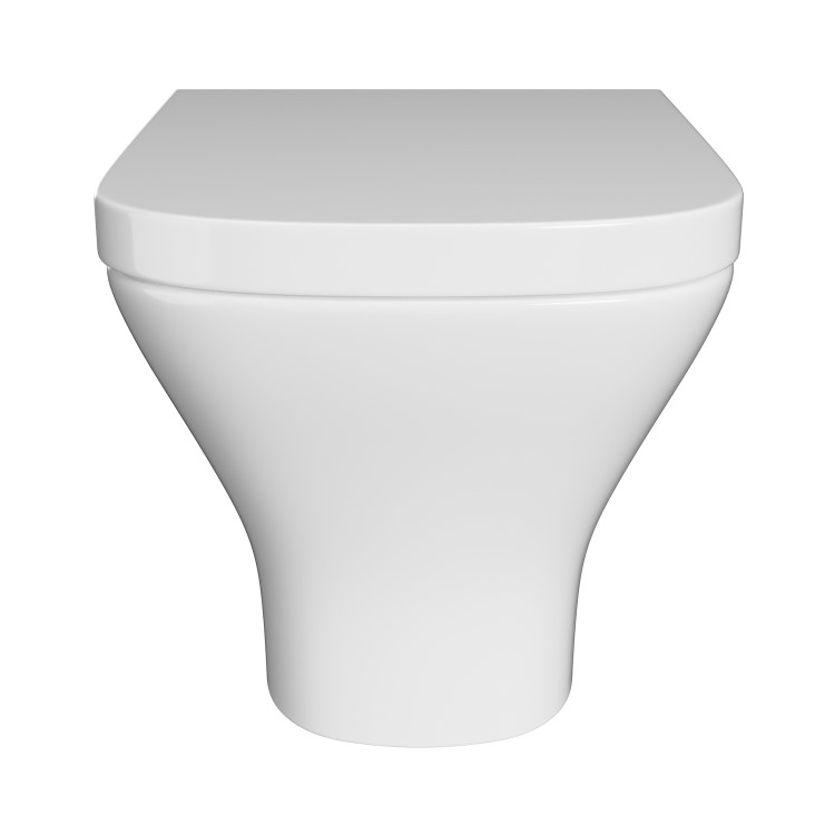 Wall Hung Rimless Toilet with Soft Close Seat, Brushed Bronze Pneumatic Flush Plate, 1160mm Frame & Cistern - Austin
