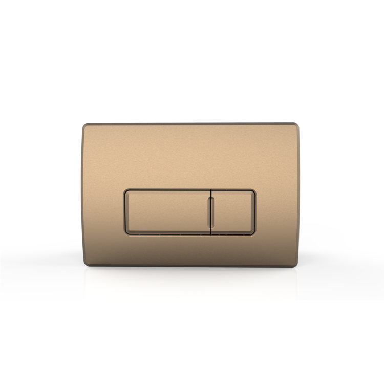 Wall Hung Rimless Toilet with Soft Close Seat, Brushed Bronze Pneumatic Flush Plate, 1160mm Frame & Cistern - Austin