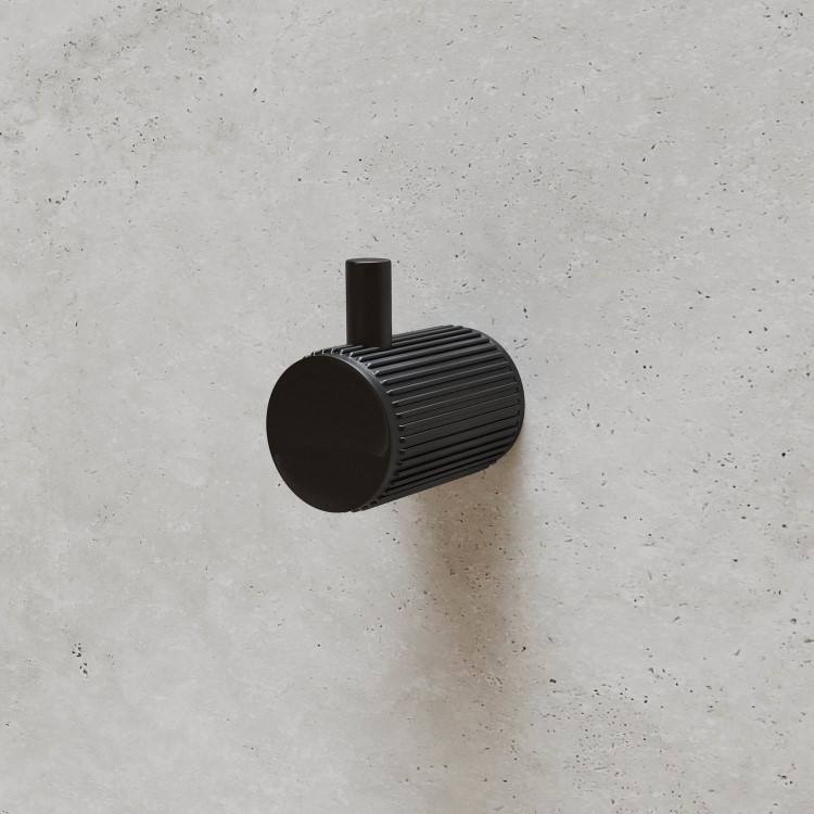 3 Piece Black Knurled Bathroom Accessory Set - Arissa