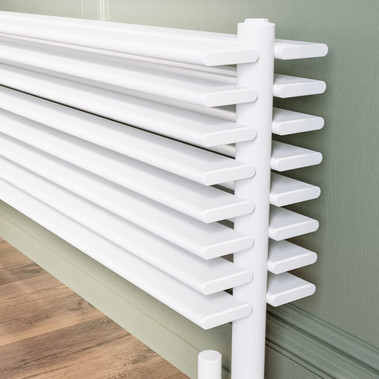 White Horizontal Floor Standing Radiator 500 x 1000mm - Azuma