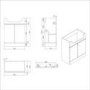 1100mm Beige Right Hand Toilet and Sink Unit with Square Toilet and Chrome Fittings - Bali