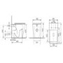 1100mm Beige Right Hand Toilet and Sink Unit with Square Toilet and Chrome Fittings - Bali