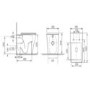1100mm Beige Right Hand Toilet and Sink Unit with Square Toilet and Brass Fittings - Bali