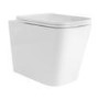 1100mm Beige Left Hand Toilet and Sink Unit with Square Toilet and Chrome Fittings - Bali