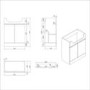 1100mm Beige Left Hand Toilet and Sink Unit with Square Toilet and Black Fittings - Bali
