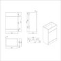 1100mm Beige Left Hand Toilet and Sink Unit with Square Toilet and Black Fittings - Bali