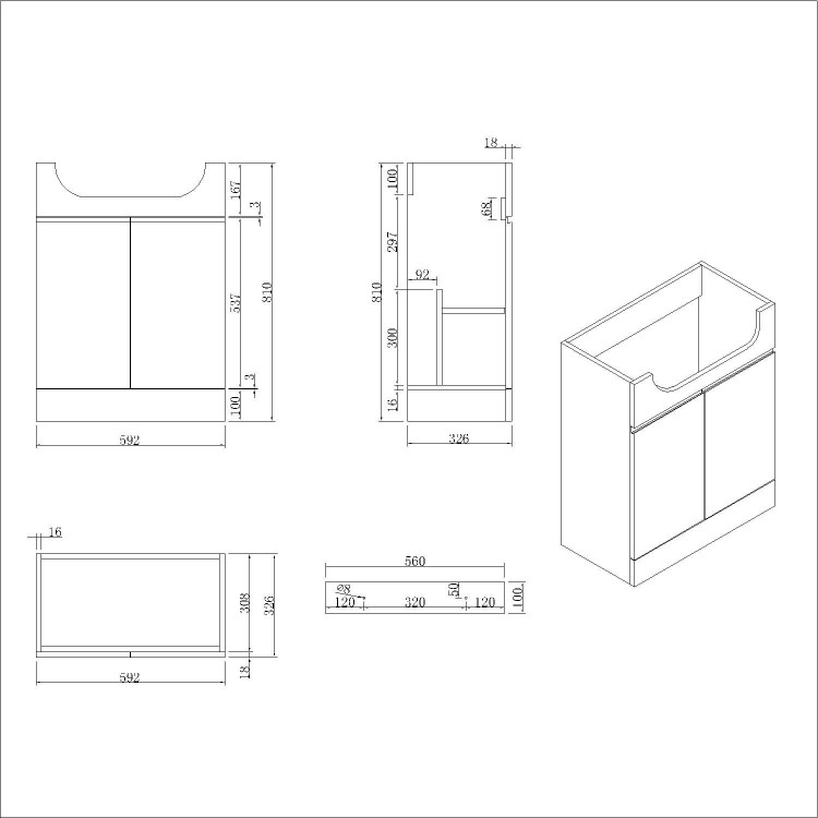 1100mm Grey Left Hand Toilet and Sink Unit with Square Toilet and Chrome Fittings - Bali