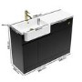 1100mm Black Left Hand Toilet and Sink Unit with Brass Fittings - Unit & Basin Only - Bali