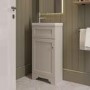 400mm Beige Freestanding Cloakroom Vanity Unit with Basin - Baxenden