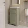 400mm Green Freestanding Cloakroom Vanity Unit with Basin - Baxenden