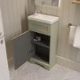 400mm Green Freestanding Cloakroom Vanity Unit with Basin - Baxenden