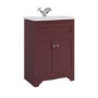 600mm Burgundy Freestanding Vanity Unit with Basin - Baxenden