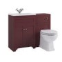 1100mm Burgundy Toilet and Sink Unit with Traditional Toilet - Baxenden