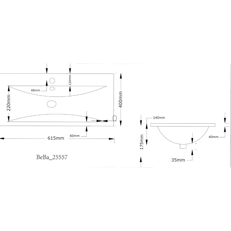 600mm Green Freestanding Vanity Unit with Basin – Baxenden