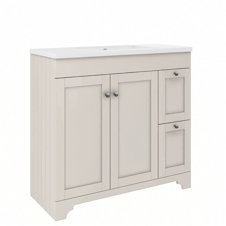 900mm Beige Freestanding Vanity Unit with Basin – Baxenden