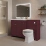 1400mm Burgundy Toilet and Sink Unit with Traditional Toilet - Baxenden