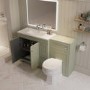 1400mm Green Toilet and Sink Unit with Traditional Toilet - Baxenden