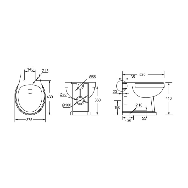 1400mm Beige Toilet and Sink Unit with Traditional Toilet – Baxenden