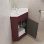 580mm Burgundy Corner Freestanding Cloakroom Vanity Unit with Basin - Baxenden