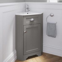 580mm Grey Corner Vanity Unit - Baxenden  580mm Grey Corner Vanity Unit - Baxenden