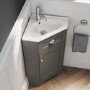 580mm Grey Corner Vanity Unit - Baxenden