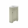580mm Green Corner Freestanding Cloakroom Vanity Unit with Basin - Baxenden