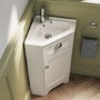 580mm White Corner Vanity Unit - Baxenden 