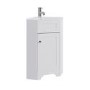 580mm White Corner Freestanding Cloakroom Vanity Unit with Basin - Baxenden