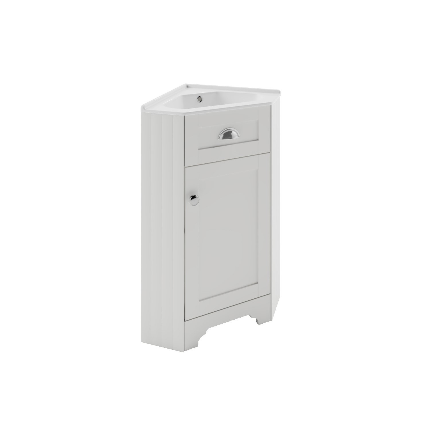 580mm White Corner Vanity Unit Baxenden Appliances Direct
