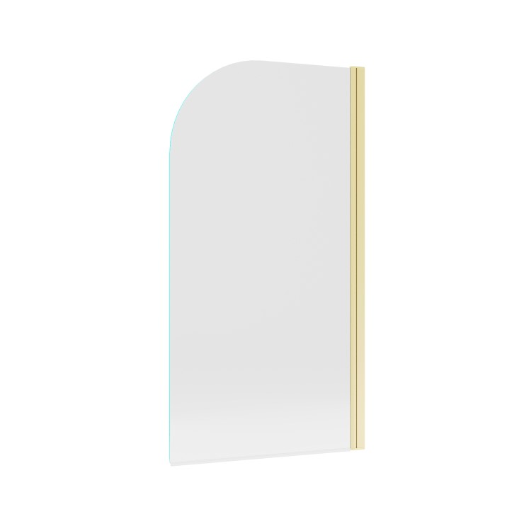 Single Ended Shower Bath with Front Panel & Brushed Brass Screen 1600 x 700mm - Rutland
