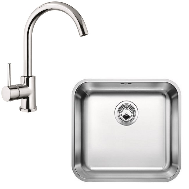 Blanco Single Bowl Stainless Steel Chrome Kitchen Sink & Single Lever Mixer Tap