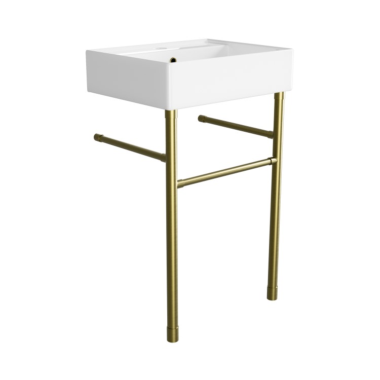 1 Tap Hole Basin with Brass Wash Stand 500mm - Bowen