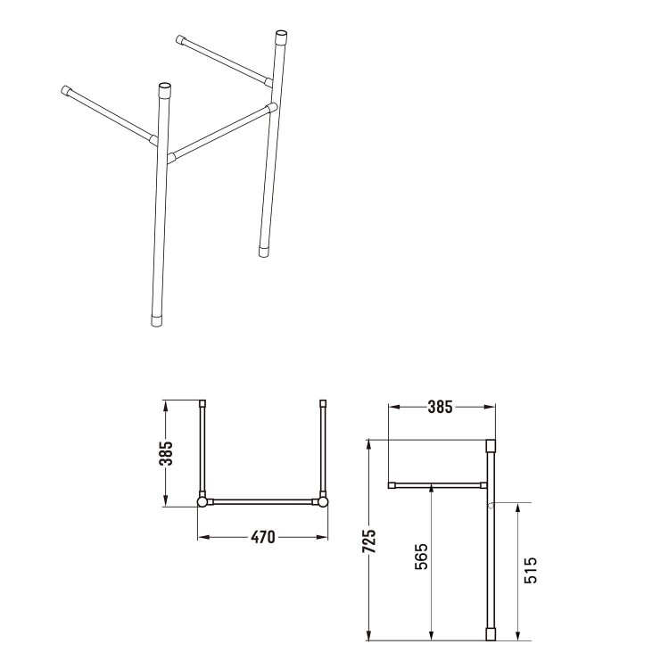 1 Tap Hole Basin with Brass Wash Stand 500mm - Bowen