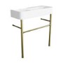 2 Tap Hole Double Basin with Brass Wash Stand 800mm - Bowen