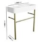 2 Tap Hole Double Basin with Brass Wash Stand 800mm - Bowen