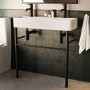 2 Tap Hole Double Basin with Black Wash Stand 800mm - Bowen