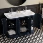 1200mm Blue Curved Freestanding Double Vanity Unit with Basin - Bowland