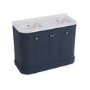 1200mm Blue Curved Freestanding Double Vanity Unit with Basin - Bowland