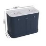 1200mm Blue Curved Freestanding Double Vanity Unit with Basin - Bowland