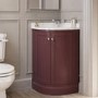 500mm Burgundy Curved Corner Freestanding Vanity Unit with Basin – Bowland