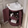500mm Burgundy Curved Corner Freestanding Vanity Unit with Basin – Bowland