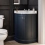500mm Blue Curved Corner Freestanding Vanity Unit with Basin – Bowland