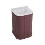 600mm Burgundy Curved Freestanding Vanity Unit with Basin - Bowland