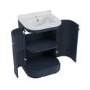 600mm Blue Curved Freestanding Vanity Unit with Basin - Bowland