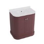 800mm Burgundy Curved Freestanding Vanity Unit with Basin - Bowland
